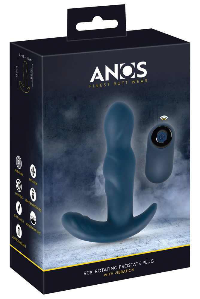 ANOS Rotating Prostate Plug - Vibro-Analplug mit Fernbedienung blau