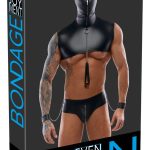 Svenjoyment Bondage Kurzes Kapuzen-Top und Riostring schwarz Größe 2XL