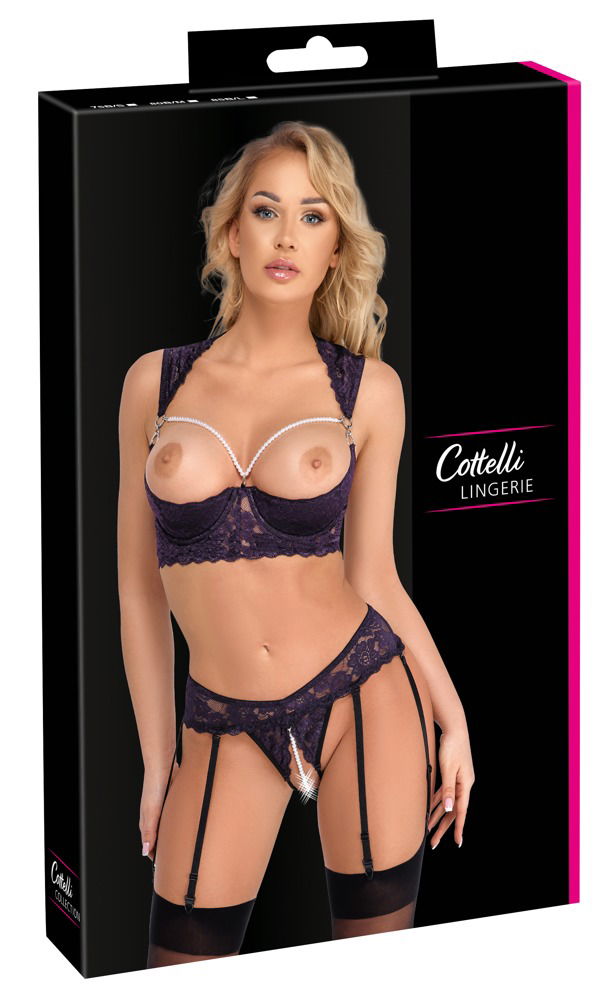 Cottelli LINGERIE - Verführerisches Hebe-Set in edlem Lila lila Größe 85B/L