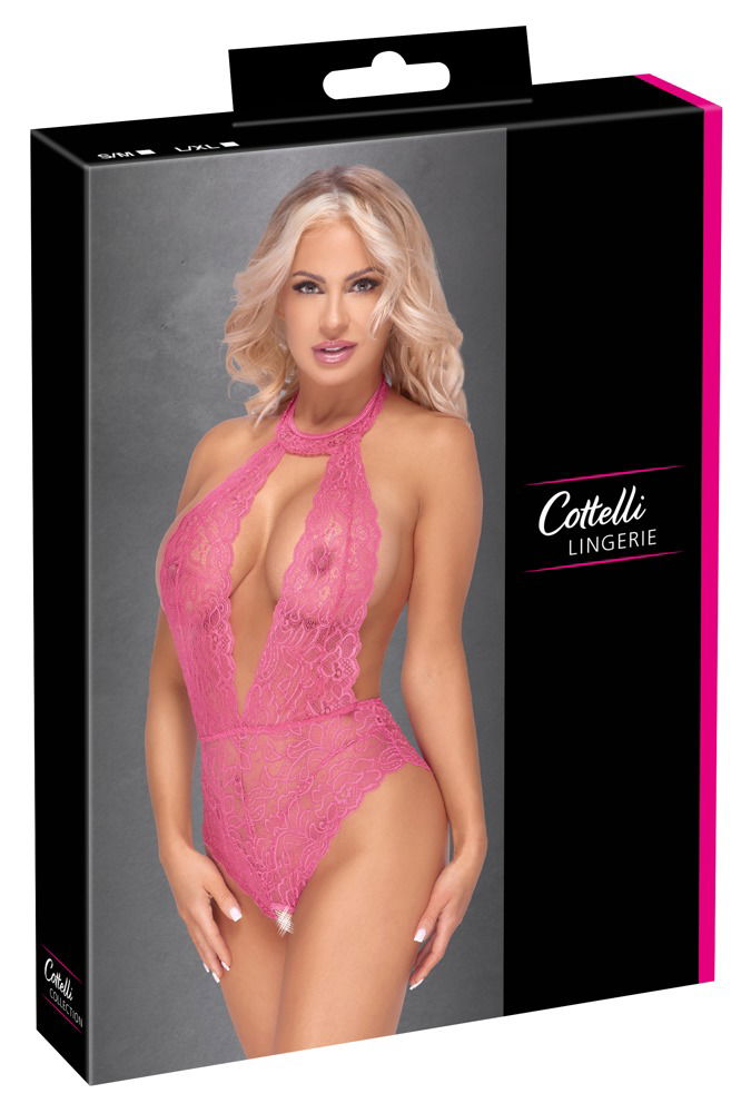 Cottelli LINGERIE - Pinkfarbener Body ouvert pink Größe L/XL