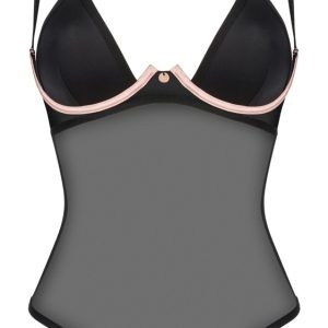 Obsessive Body Selinne - Eleganter Stretch-Netz Body schwarz Größe XS/S