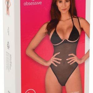 Obsessive Body Selinne - Eleganter Stretch-Netz Body schwarz Größe XL/2XL