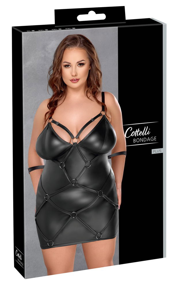 Cottelli BONDAGE PLUS - Fesselndes Kleid mit Handfesseln schwarz Größe 3XL