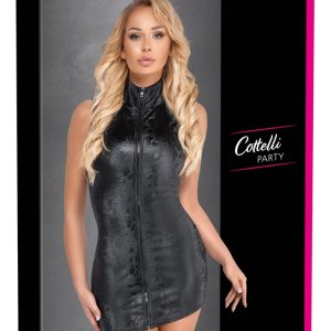 Cottelli PARTY Snake Zip - Enges Kleid in Schlangenhaut-Optik schwarz Größe XL