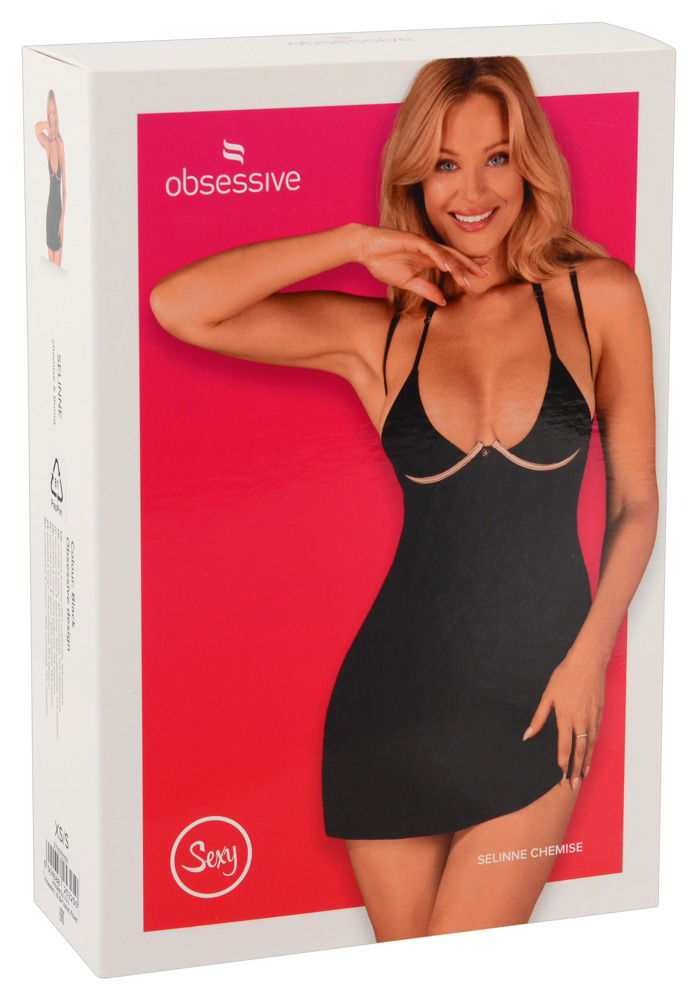 Obsessive Selinne Negligé-Set schwarz Größe XL/2XL