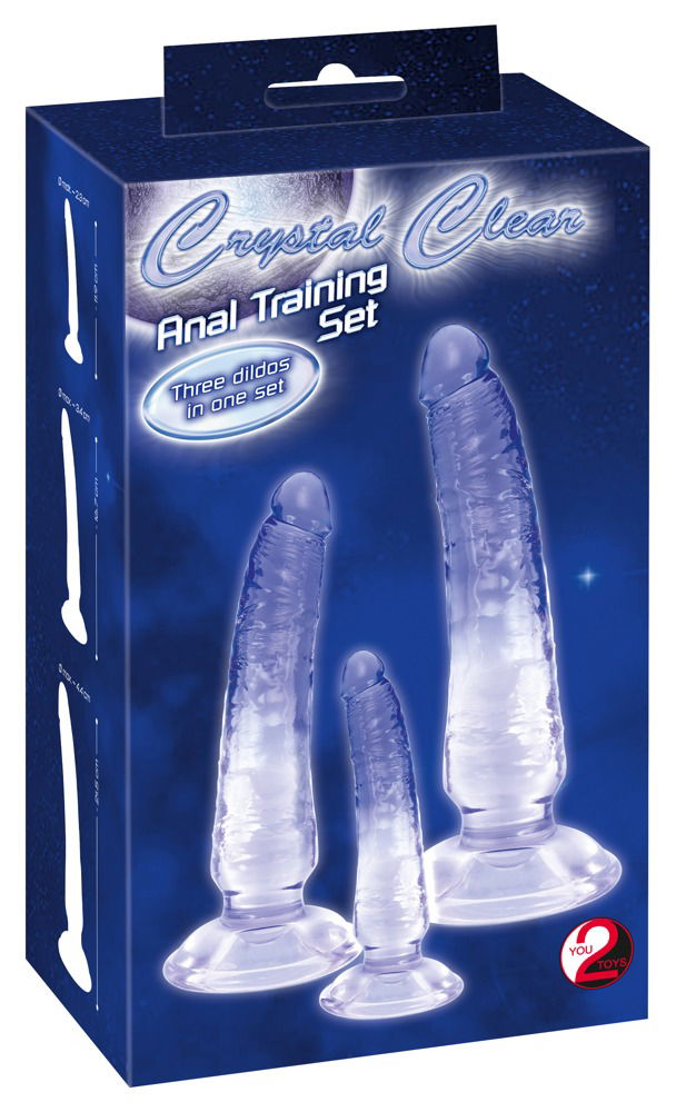 Crystal Anal Training Set - 3-teiliges Analdildo-Set mit verschiedenen Größen und Gewichten Blau/Transparent