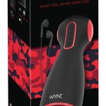 WYNE Masturbator 06 - Doppelmotoriger Vibrator mit Saug- und Druckfunktion Schwarz/Rot/Hautfarbe hell