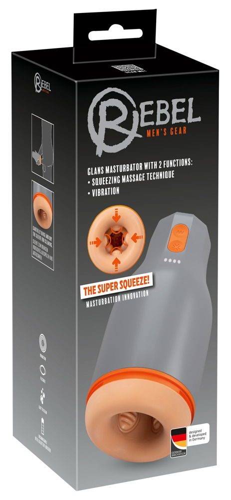 Rebel Eichelvibrator - The Super Squeeze! Grau/Orange/Hautfarbe hell