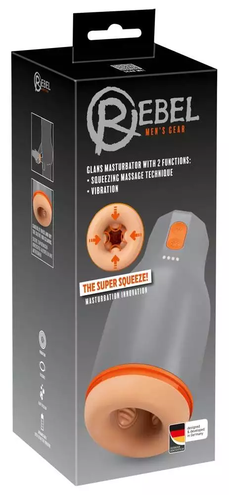Rebel Eichelvibrator - The Super Squeeze! Grau/Orange/Hautfarbe hell