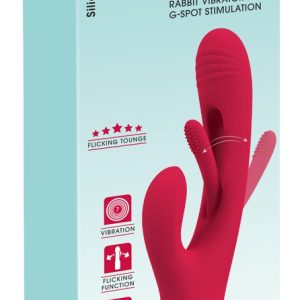 Sweet Smile Rabbit Vibrator mit Flicking Tounge-Funktion Rot/Gold