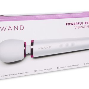 le Wand Powerful Petite Plug-In Vibrating Massager - Kompakter Luxus-Massagestab weiß