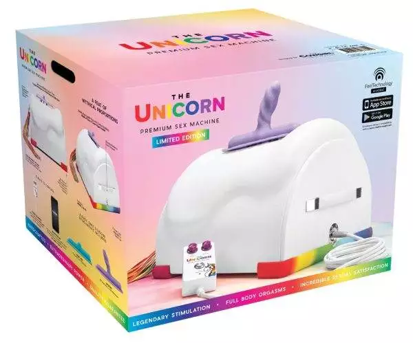 The Cowgirl Unicorn - Premium Sex-Maschine, inkl. 2 Aufsätze, Vibration & Rotation Unicorn