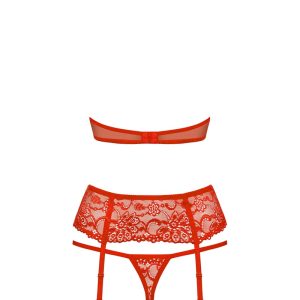 Obsessive Spitzen-Trio, verstellbar, 838-SEG-1 rot S/M