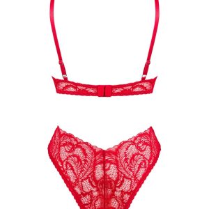 Obsessive Atenica Set - Roter Spitzen-BH & Slip rot XS/S