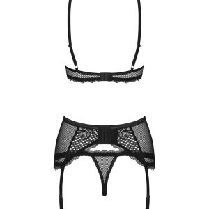 Obsessive Basitta Set - Soft-BH, Strapsgurt & String () schwarz L/XL