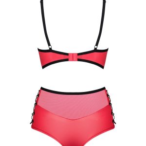 Obsessive Lacelove Set - Rotes Spitzen-Straps-Set rot S/M