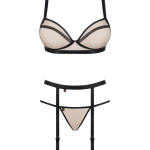 Obsessive Nudelia Set - Soft-BH, Strapsgurt & String braun L/XL