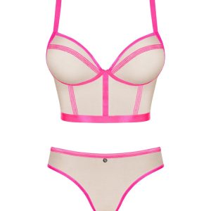 Obsessive Nudelia Set - Soft-BH, Strapsgurt & String braun S/M