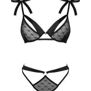 Obsessive Obsessivia Set - Bügel-BH und Slip, sinnlicher Style schwarz L/XL