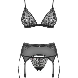 Obsessive Sharlotte Set - Bügel-BH & High Waist String schwarz S/M