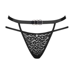 Obsessive Bagirela - Leo-Slip mit Schmuckdetails schwarz L/XL