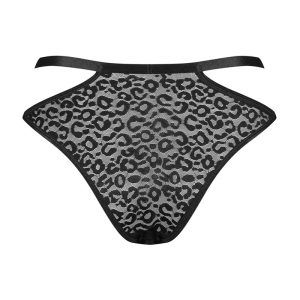 Obsessive Bagirela - Leo-Slip mit Schmuckdetails schwarz L/XL