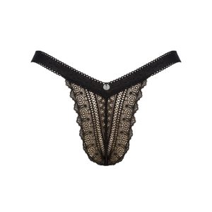 Obsessive Elizenes Panty - Transparente Spitze, String-Einsatz schwarz M/L