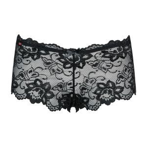 Obsessive String Heavenlly - Brazilian-V-Cut mit Blütenspitze schwarz S/M