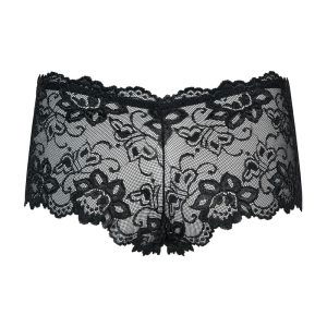 Obsessive String Heavenlly - Brazilian-V-Cut mit Blütenspitze schwarz S/M