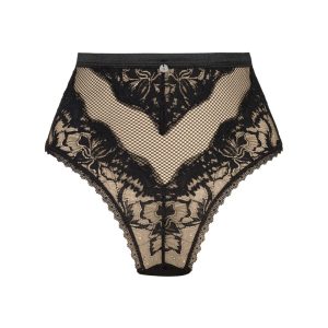 Obsessive Olvidia Panty - Sinnliche Spitze, verführerischer Ausschnitt, hohe Taille schwarz XS/S