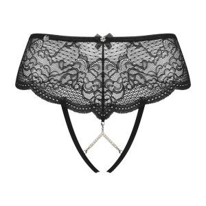 Obsessive Olvidia Panty - Sinnliche Spitze, verführerischer Ausschnitt, hohe Taille schwarz M/L