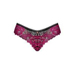 Obsessive Rosenty Panties - Schwarze Spitzen-Panties mit Rosenspitze schwarz XS/S