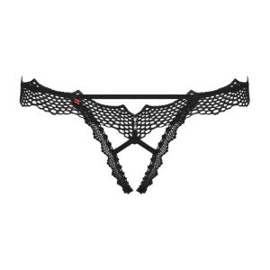 Obsessive Bravelle - Sexy Tanga mit offenem Schritt schwarz L/XL