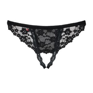 Obsessive String ouvert Letica - Schwarzer Spitzen-Tanga schwarz L/XL