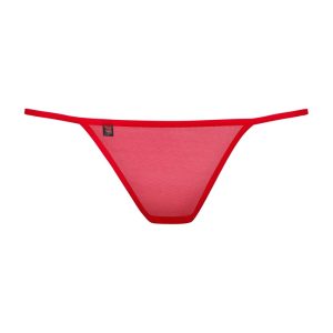 Obsessive String ouvert Letica - Schwarzer Spitzen-Tanga rot S/M