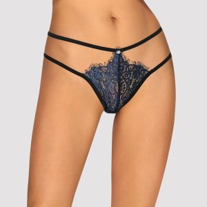 Obsessive Yassmyne Tanga - Verführerische Spitze! blau L/XL