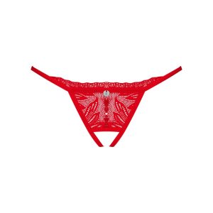 Obsessive Amor Cherris - Roter String ouvert aus Spitze rot M/L