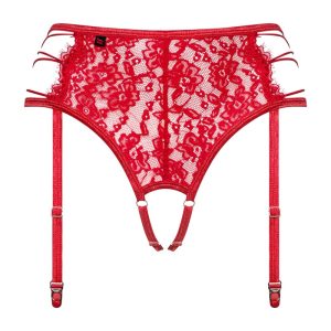 Obsessive Rediosa - Offener Straps-String aus Spitze rot L/XL