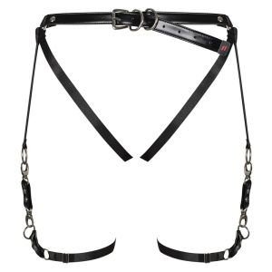 Obsessive Harness A762 - Verführerisches schwarzes Geschirr mit metallischen Verzierungen schwarz XL/2XL