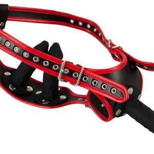 Bad Kitty Strap-on-String Set - Lederoptik - inklusive 3 Silikon-Dildos