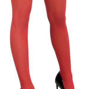 Cottelli LEGWEAR - Halterlose Strümpfe, rot, 0 den, Oeko-Tex zertifiziert schwarz 3