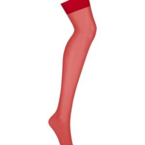 Obsessive Klassische Strümpfe S800 - elastischer Bund, brillantes Rot rot L/XL