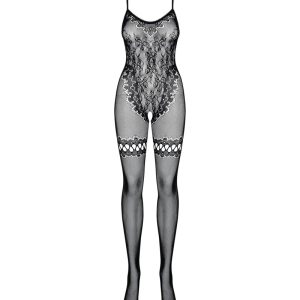 Obsessive Catsuit "Blumenmuster" schwarz XL/2XL