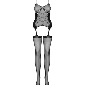 Obsessive Catsuit G313 - Sexy Bodystocking mit frechem Design (90% Polyamid, 10% Elasthan) schwarz S-L