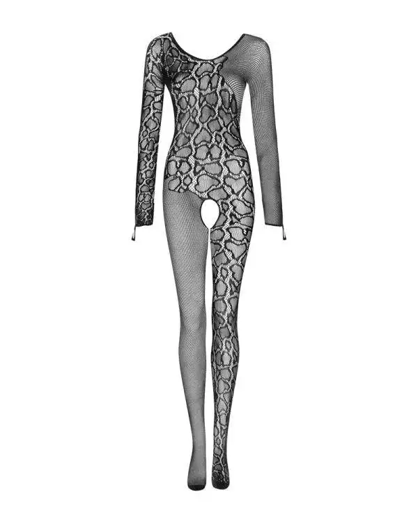 Obsessive Catsuit G324 - Sinnlicher Bodystocking mit offenem Rücken und frechem offenen Schritt schwarz S-L Obsessive Catsuit G324 - Sinnlicher Bodystocking mit offenem Rücken und frechem offenen Schritt schwarz S-L