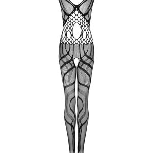 Obsessive G327 Bodystocking - Sexy, femininer Schnitt, verlockende Ausschnitte, offener Rücken und Schritt schwarz S-L