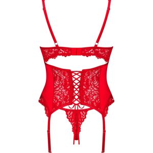 Obsessive Ingridia Straps-Corsage Set rot S/M