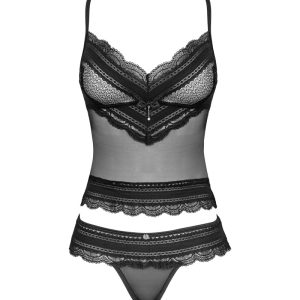 Obsessive Ivannes - Sexy Top & String Set schwarz 2XL/3XL