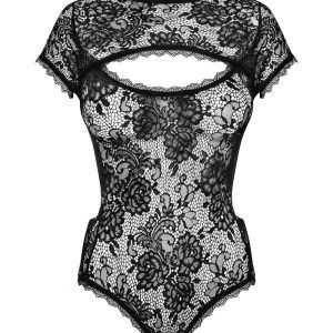 Obsessive Body Olvidia - Extravaganter Spitzen-Einteiler schwarz S/M