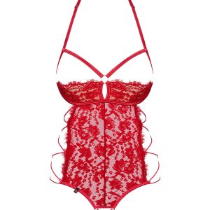 Obsessive Spitzen-Body Peonesia rot S/M